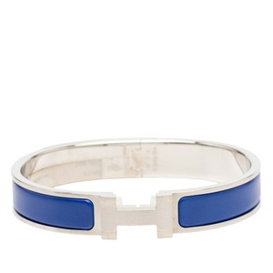 エルメス クリックH PM ブレスレット シルバー ブルー メタル レディース HERMES 【中古】
