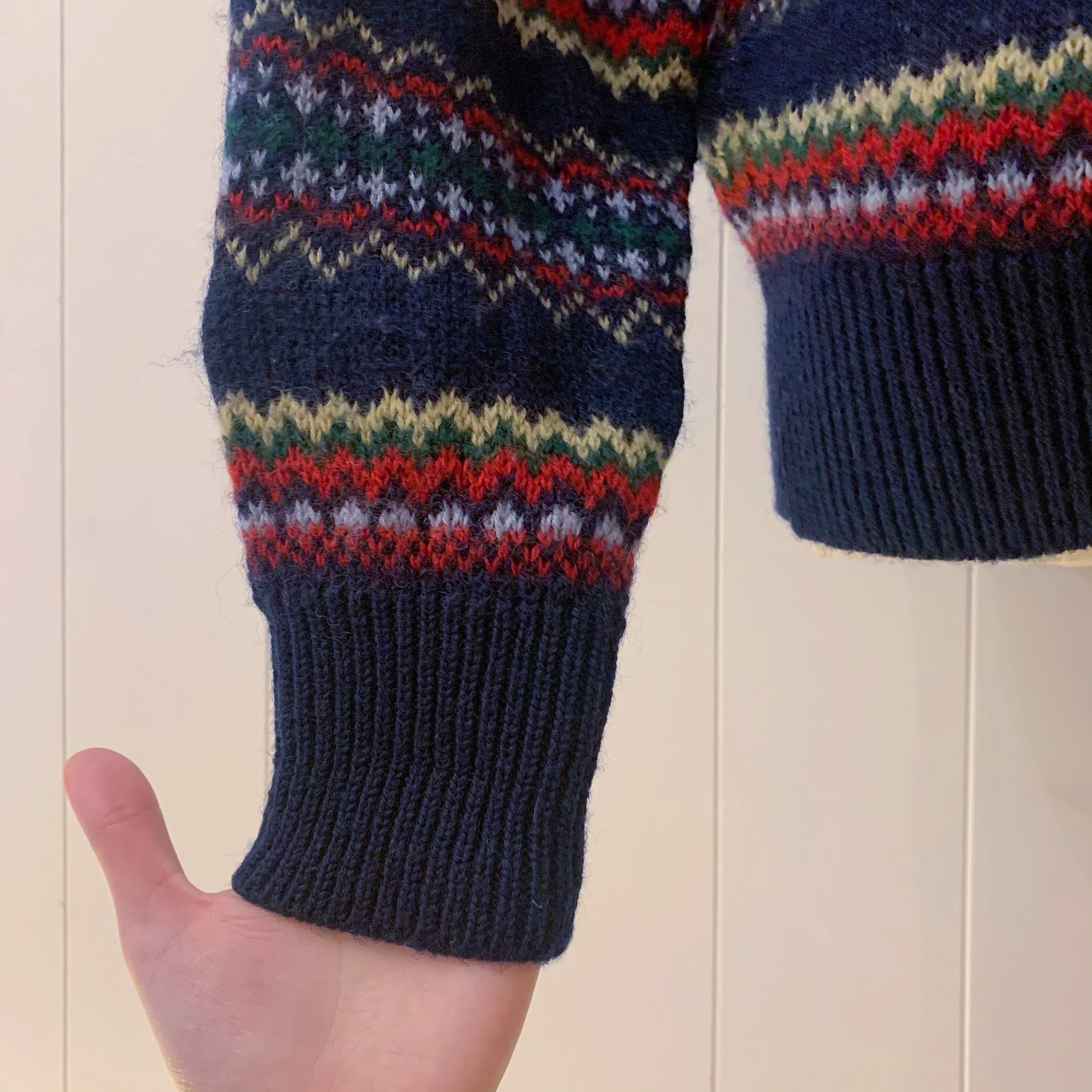 blue snow crystal nordic sweater