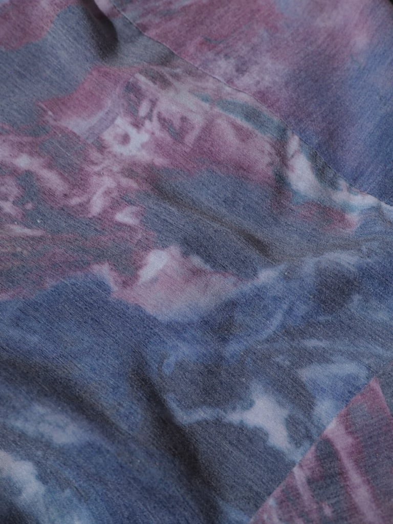 Jupiter water surface pale tone pattern rayon shirt