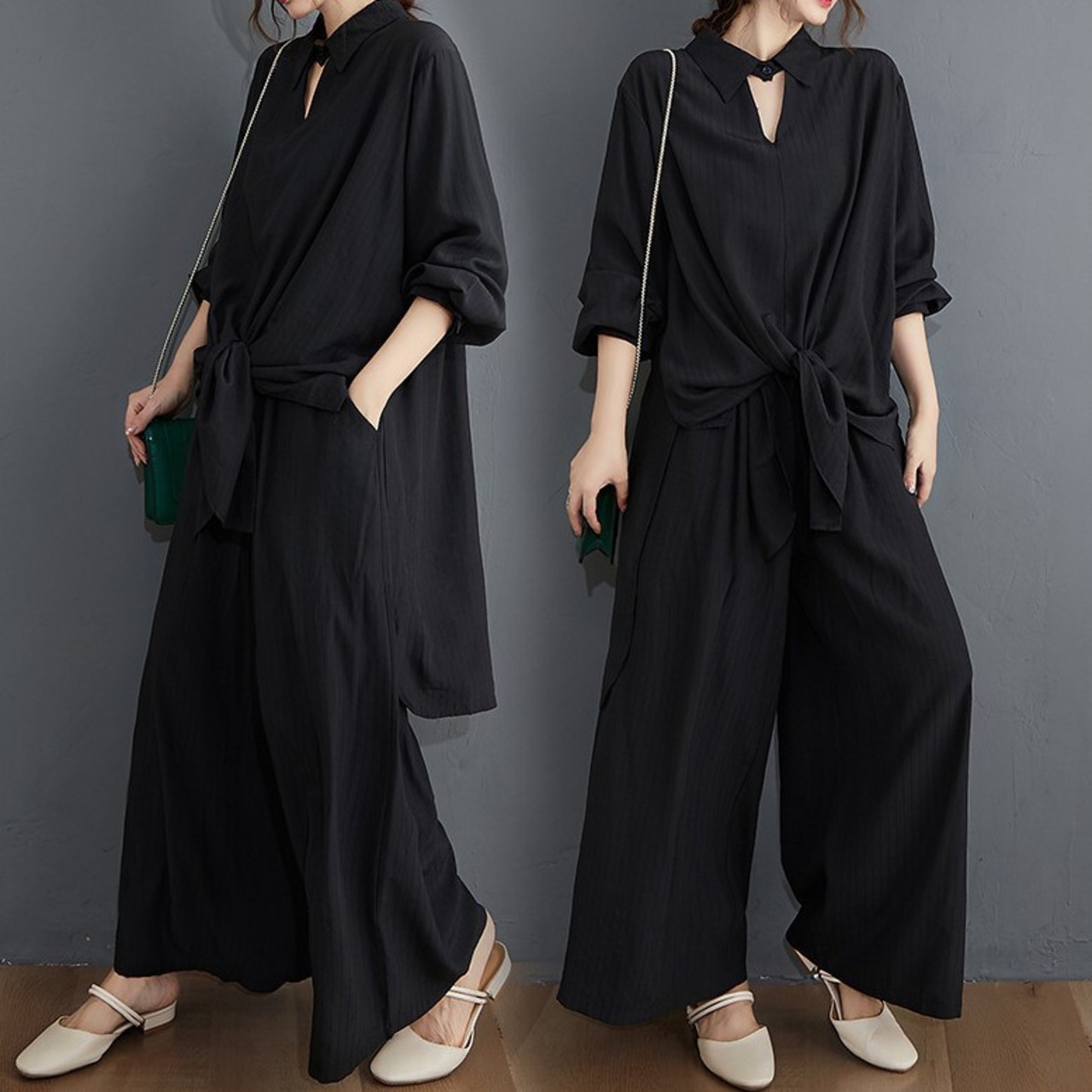 襟元カットデザイン ワイド セットアップ 00418