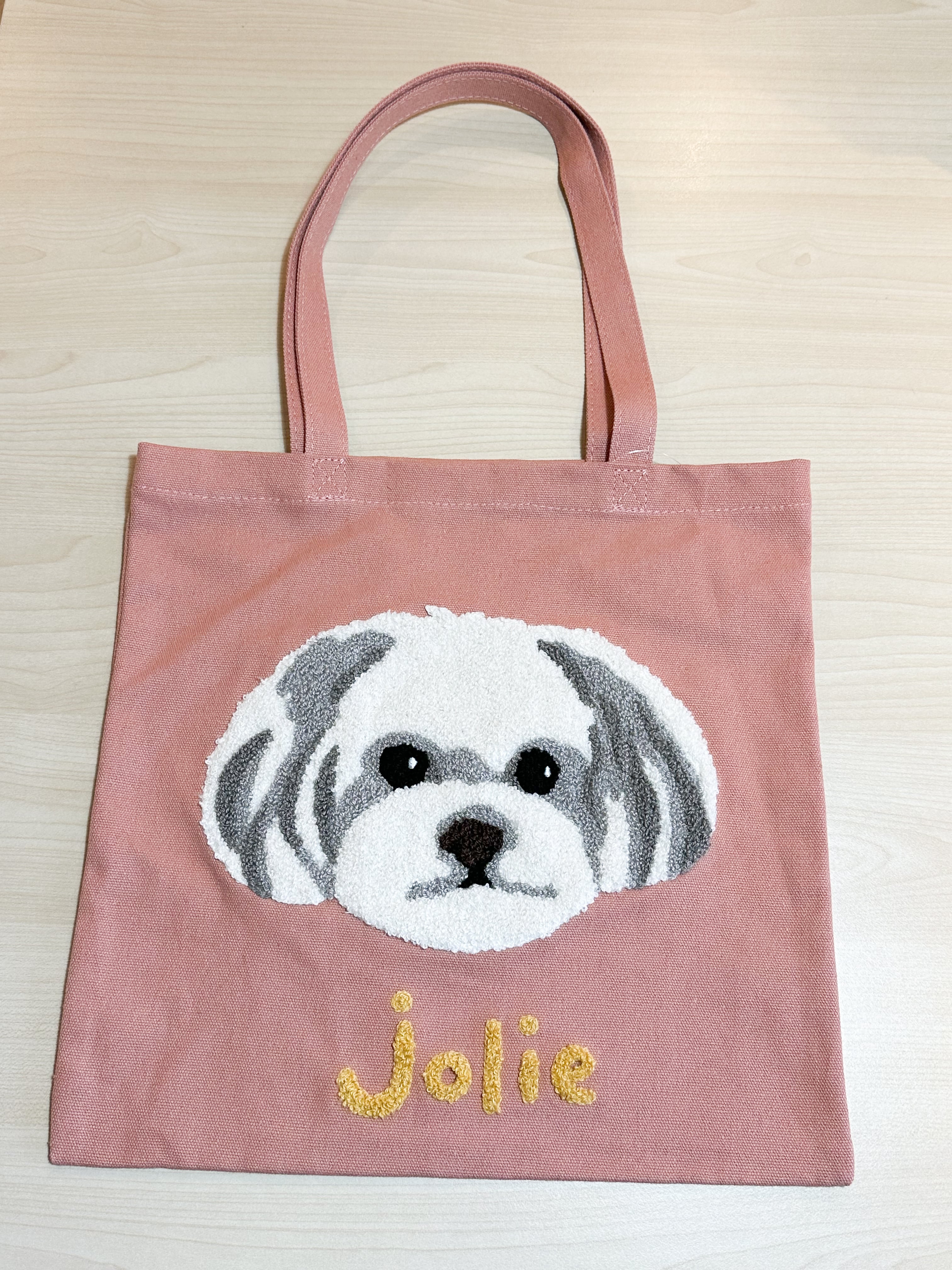 サガラ刺繍マチなしトート マルチーズ | わんこ雑貨の店 スマイルズ