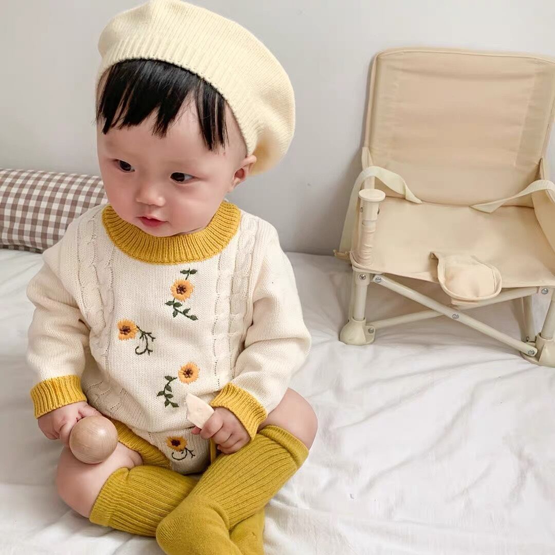 スプリングオータムプルオーバー ニットセーター ショーツ レッド コットン 刺繍 春物 秋物 ブルマー ピュア 超面白いベビーショップ13392742873