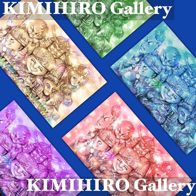 名刺１００枚セット　KIMIHIROデザイン　題名　スーパー七福神