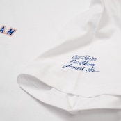 Collage logo T shirts - White body - blue×orange