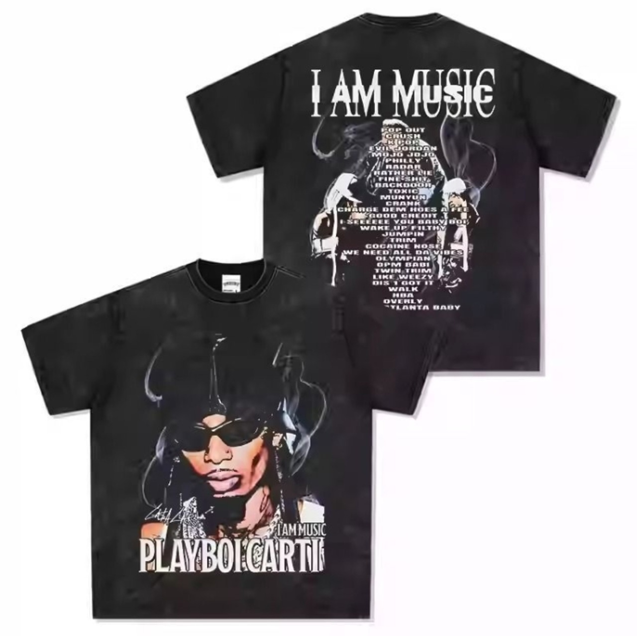 プレイボーイ カルティ Playboi Carti ヴィンテージ加工 両面プリント