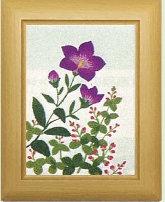 東京文化刺繍キット No635 ききょうとはぎ S号額付き | 東京文化刺繍