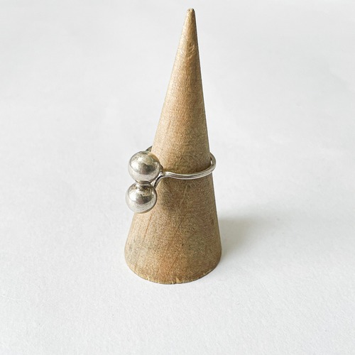 Vintage 835 Silver Double Ball Ring Made In Hungary