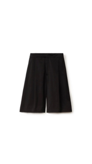 SARA LANZI -Shorts With Pleats satin- :BLACK
