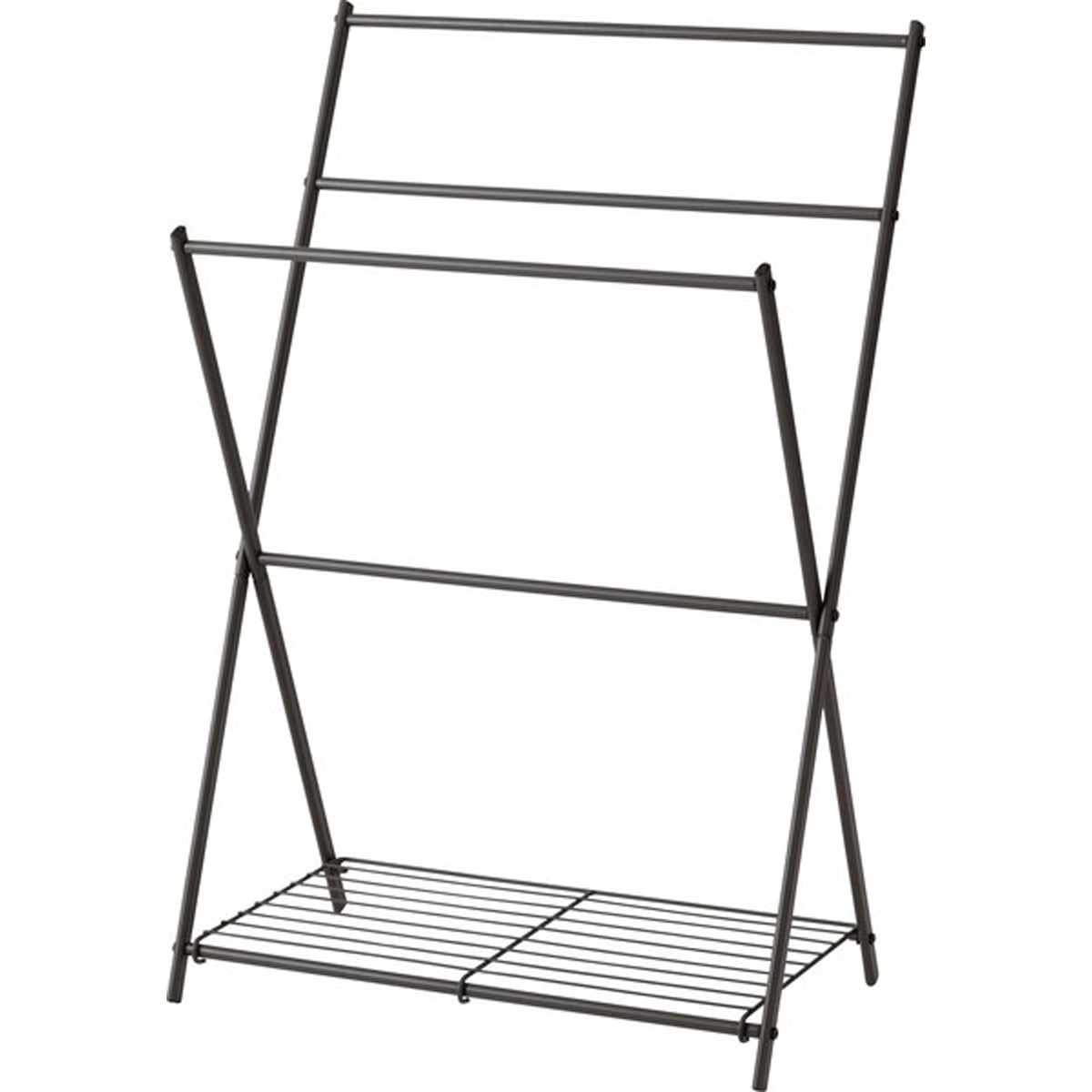 フォールディングハンガー MIP-59 タオルハンガー タオル掛け バスタオル掛け 物干し 折りたたみ コンパクト 軽量 シンプル スチール 省スペース 室内 ランドリー ダークグレー 灰 ホワイト 白