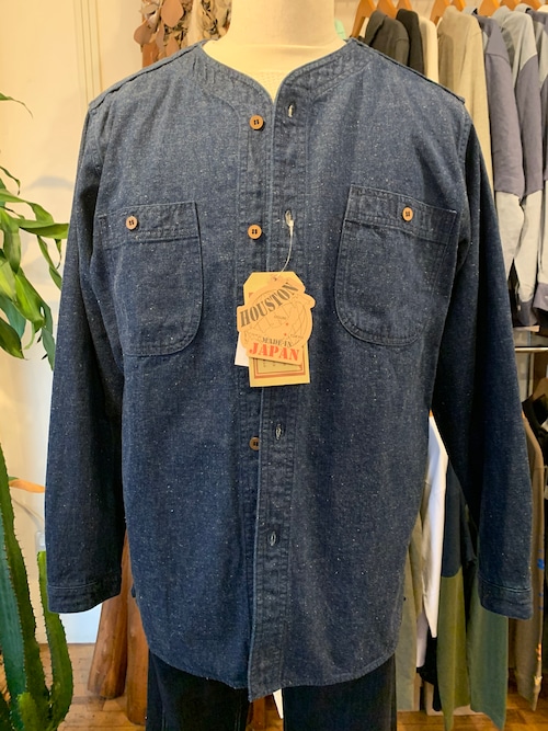 Houston Nep Denim NoCollar Work Shirt 40779