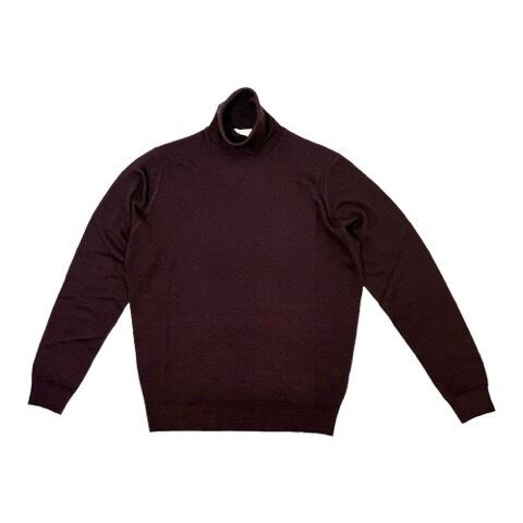 FILIPPO DE LAURENTIIS(フィリッポ デ ローレンティス) 16Gauge Royal Merino Turtle neck Knit(Garment Dye)(DV1ML25)/BORDEAUX(N380)