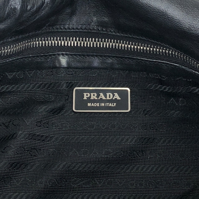 PRADA プラダ ハンドバッグ ブラック プッシュロック レザー vintage ヴィンテージ オールド pesttr