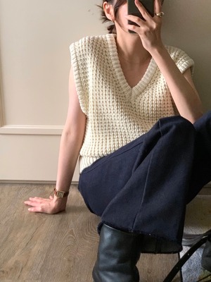 waffle knit best【 2color 】