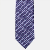 3-Fold Silk Tie, Micro Pattern, Purple - JA056129-8