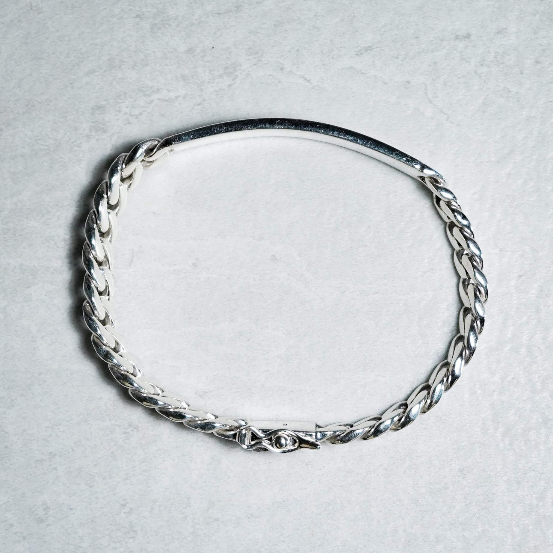 British Vintage ID Chain Bracelet イギリス ヴィンテージ シルバー
