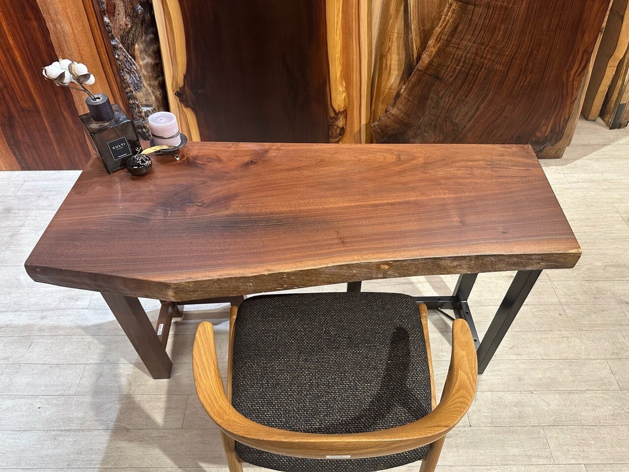 ウォールナット_1200×470-395×55_柏店_テーブル天板/一枚板 242190-10