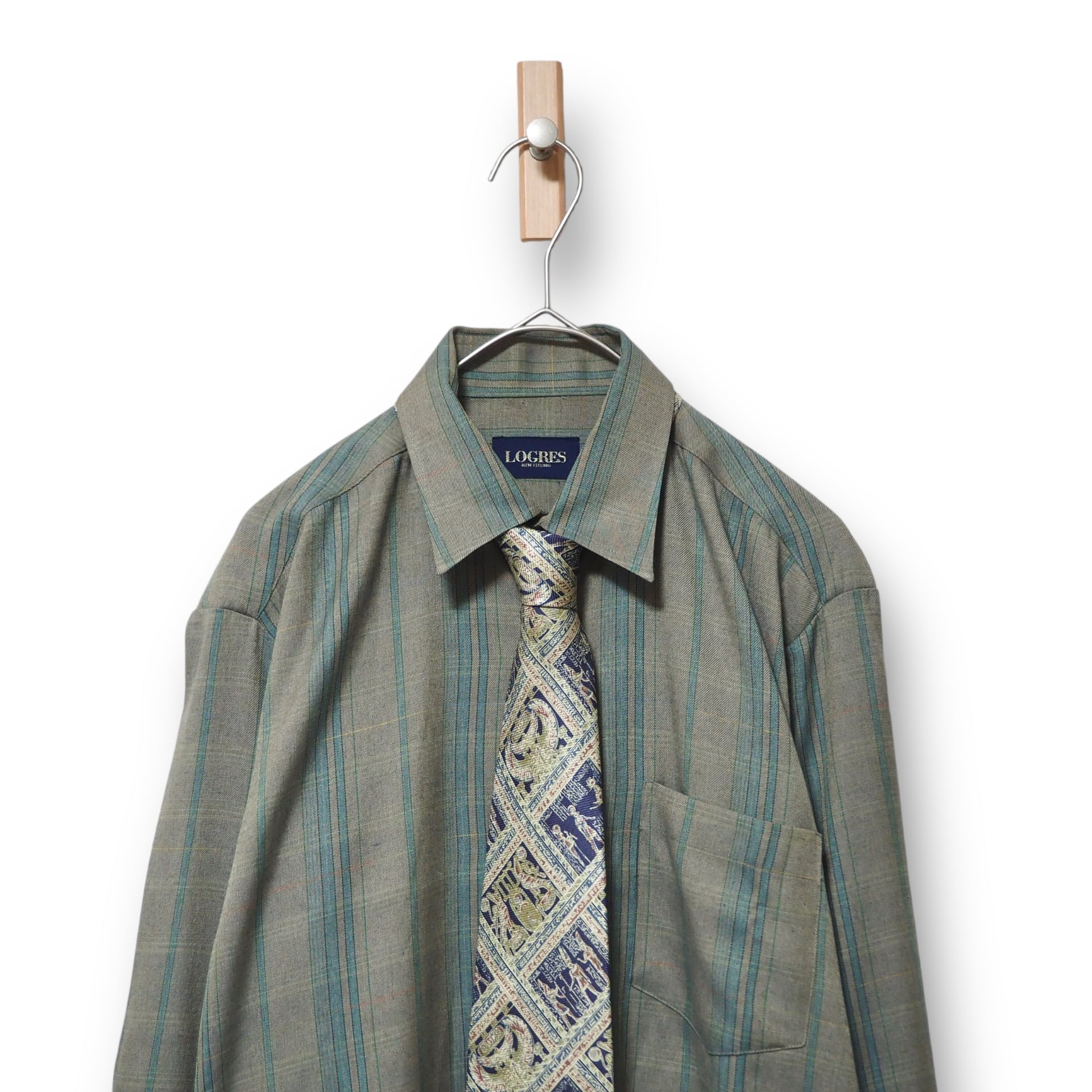 【VINTAGE】長袖デザインシャツ+ネクタイ|Ladies