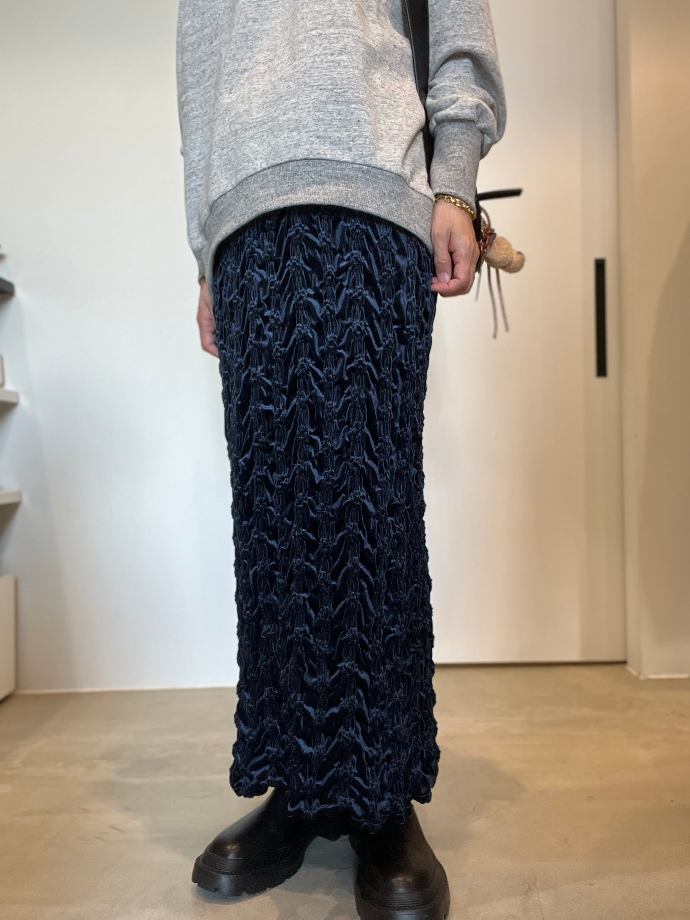 【SELECT】ベロアシャーリングタイトスカート