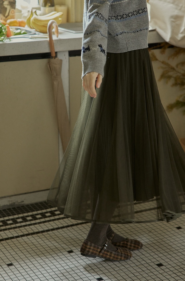 【M0121】Fleece-Lined Tulle Skirt