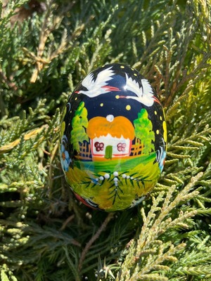 ペトリキウカ塗り　木製イースター・エッグ 7cm　ホメンコ作