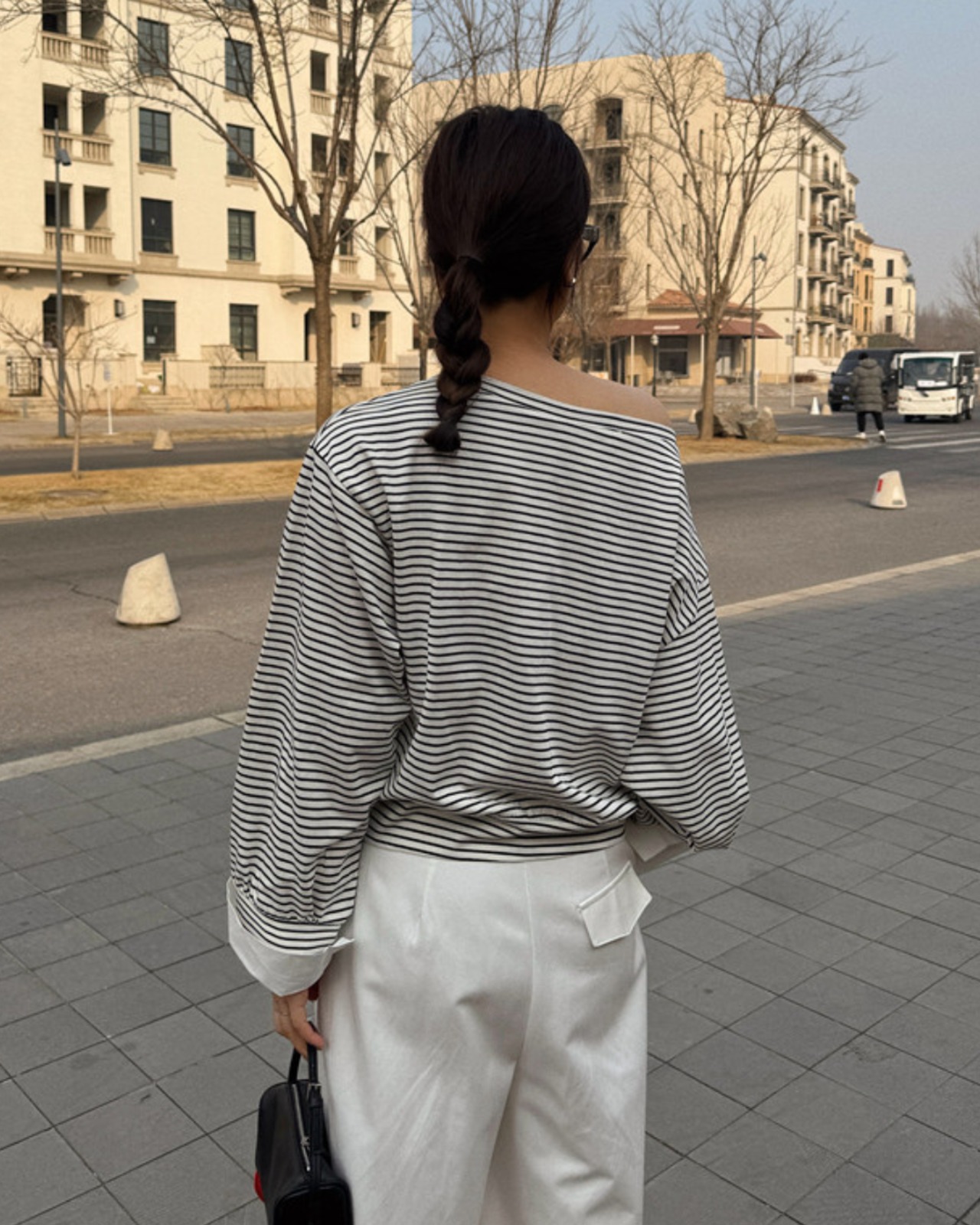 ボーダーボートネックロングスリーブシャツ A0072 - 5