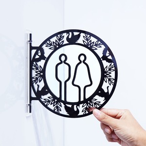 ツケレルン（1wayピクトサイン）軽量 アクリル 突き出し 看板 （鳥 01 男女トイレ-サイン）1way-0041