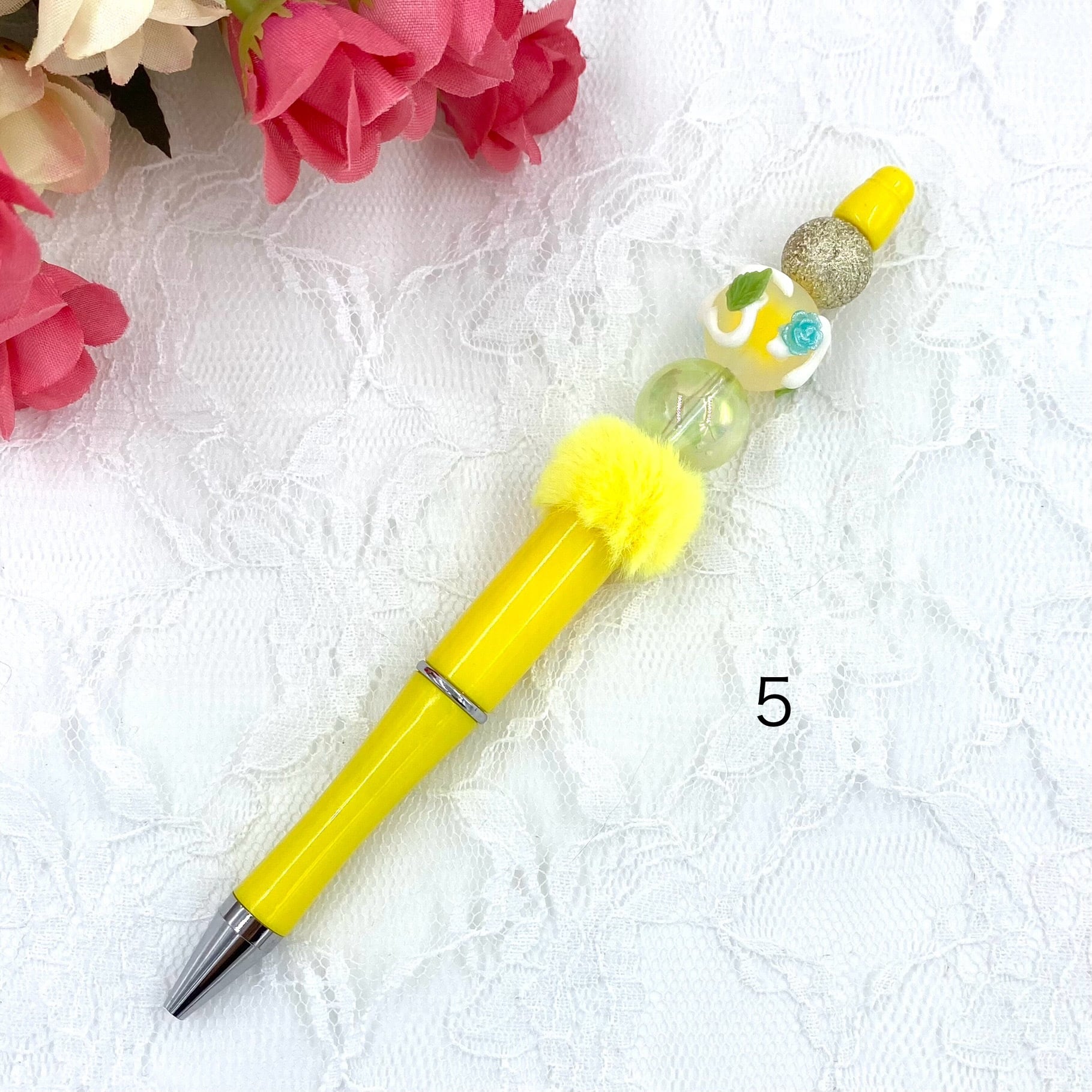 sale‼️N3244 カスタムボールペン ファンシービーズ 薔薇 再販なし！ sale‼️N4044 カスタムボールペン 薔薇ビーズ リボン 再販なし