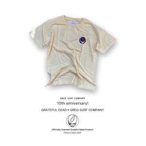 GRATEFUL DEAD × GREG SURF COMPANY T-shirt(クリームイエロー)