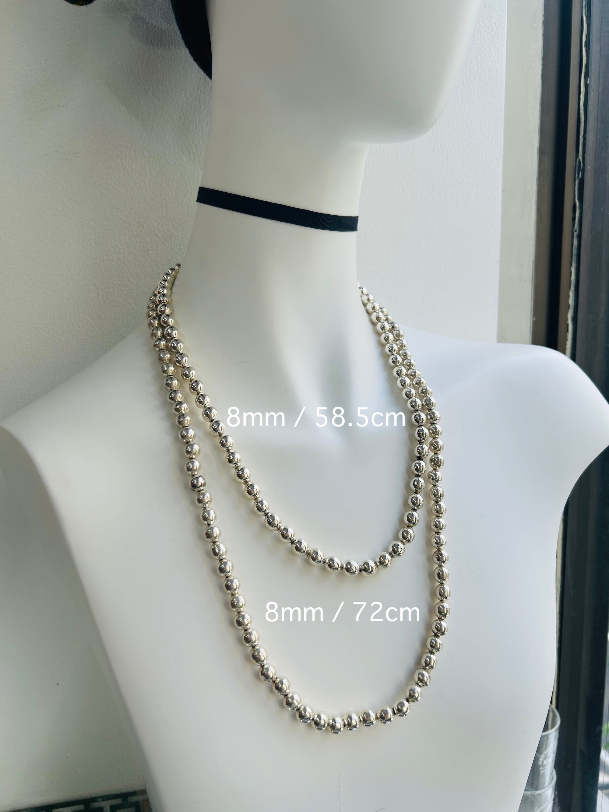 MEXICO 925 シルバービーズネックレス VINTAGE メキシコ Mexico