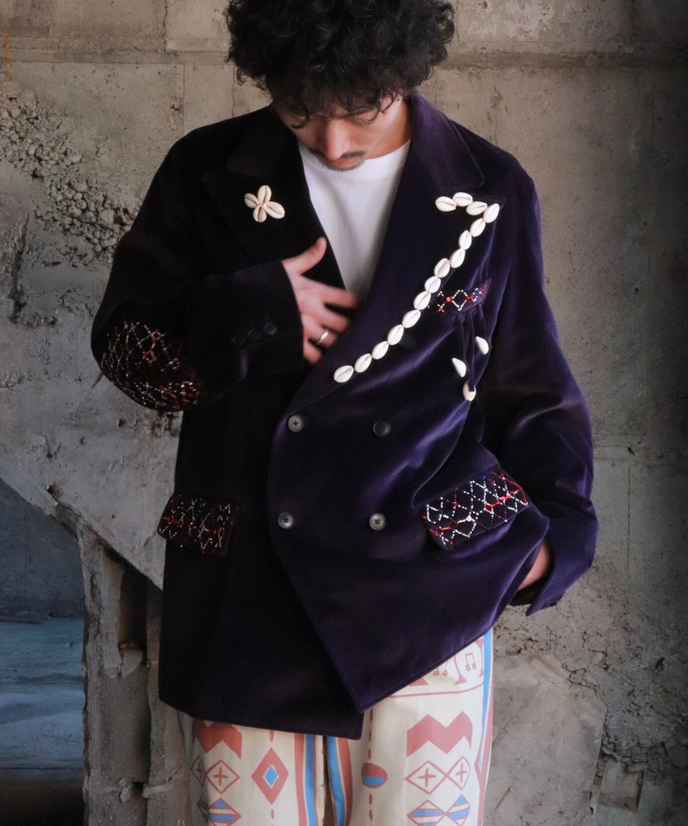 Lamrof / LM-26SS-JK01 WEAVING NATURE CULTURALLY JACKET (PURPLE