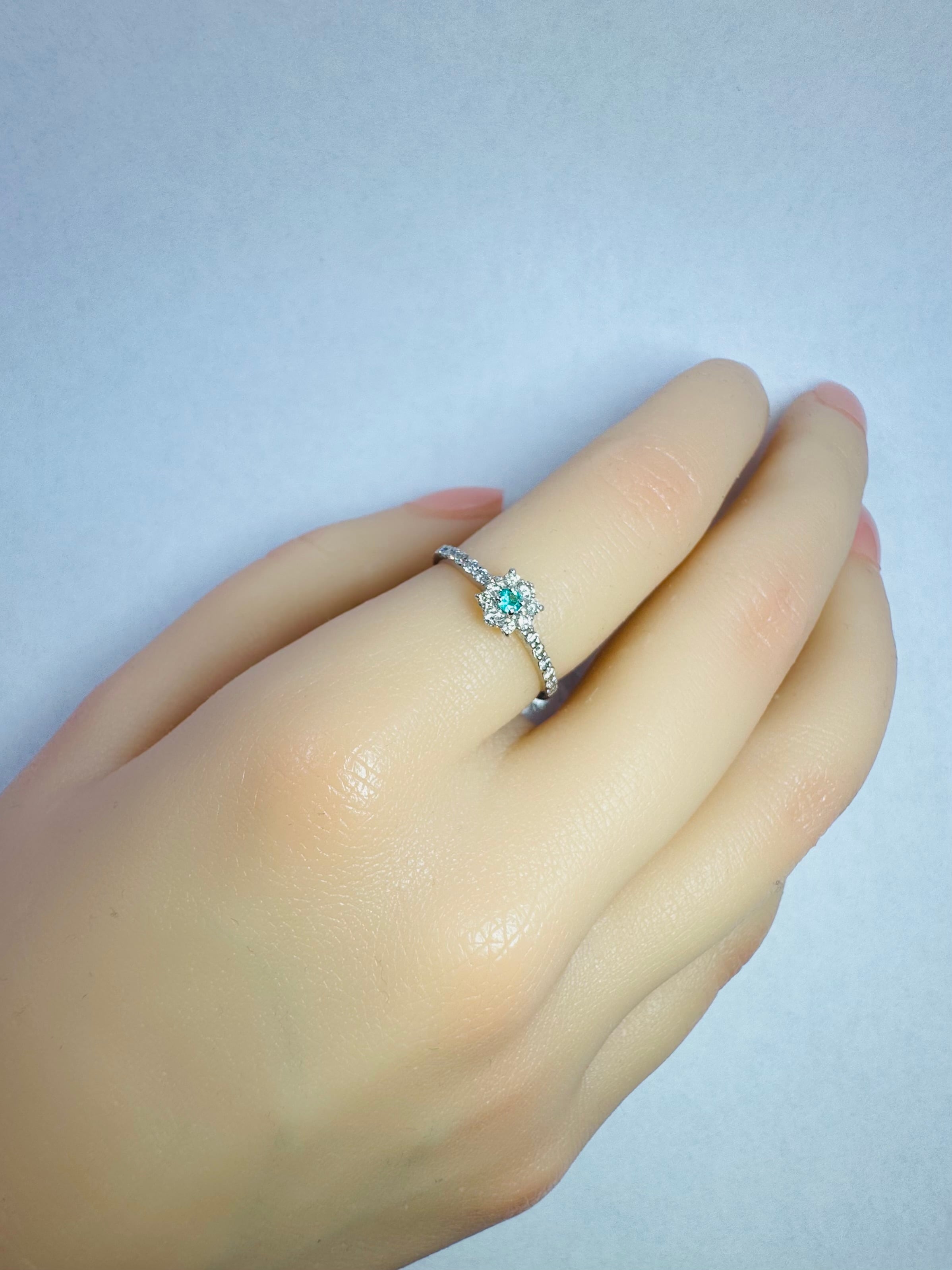 PT900/リング/パライバトルマリン0.040ct/ダイヤ0.23ct | Gem.Romantics
