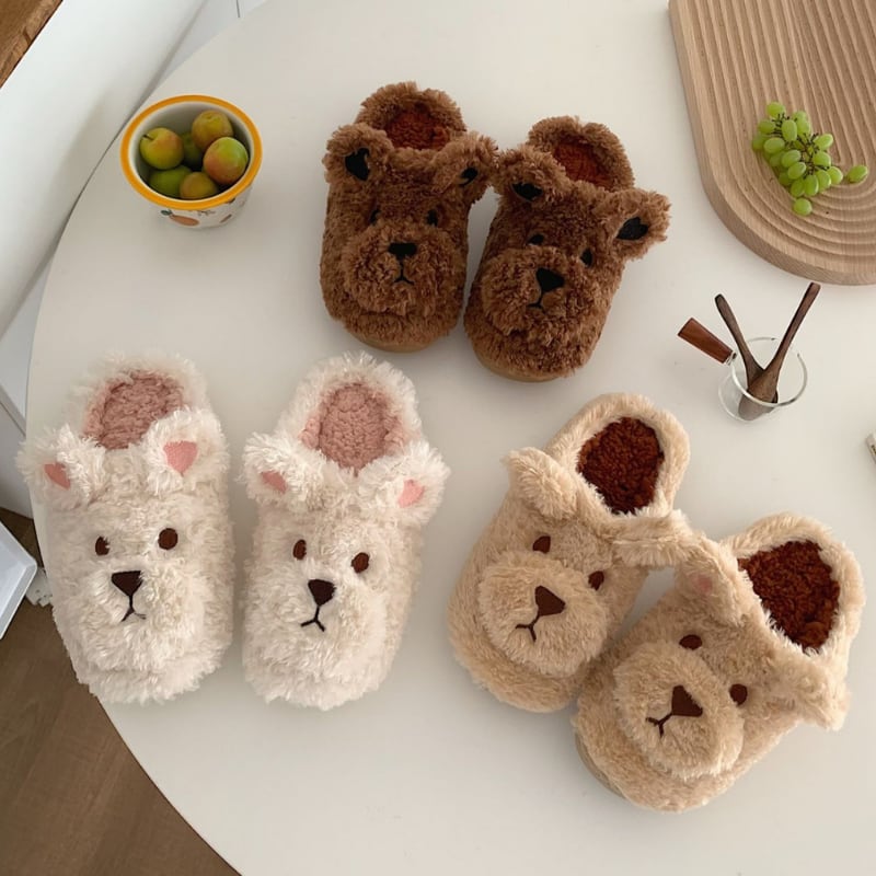 ゆるかわ 癒され スリッパ もこもこ テディベア ルームシューズ くま アニマル ふわふわ おうち 時間 Lamitte Deco トレンド 韓国ファッション ショップ Base店