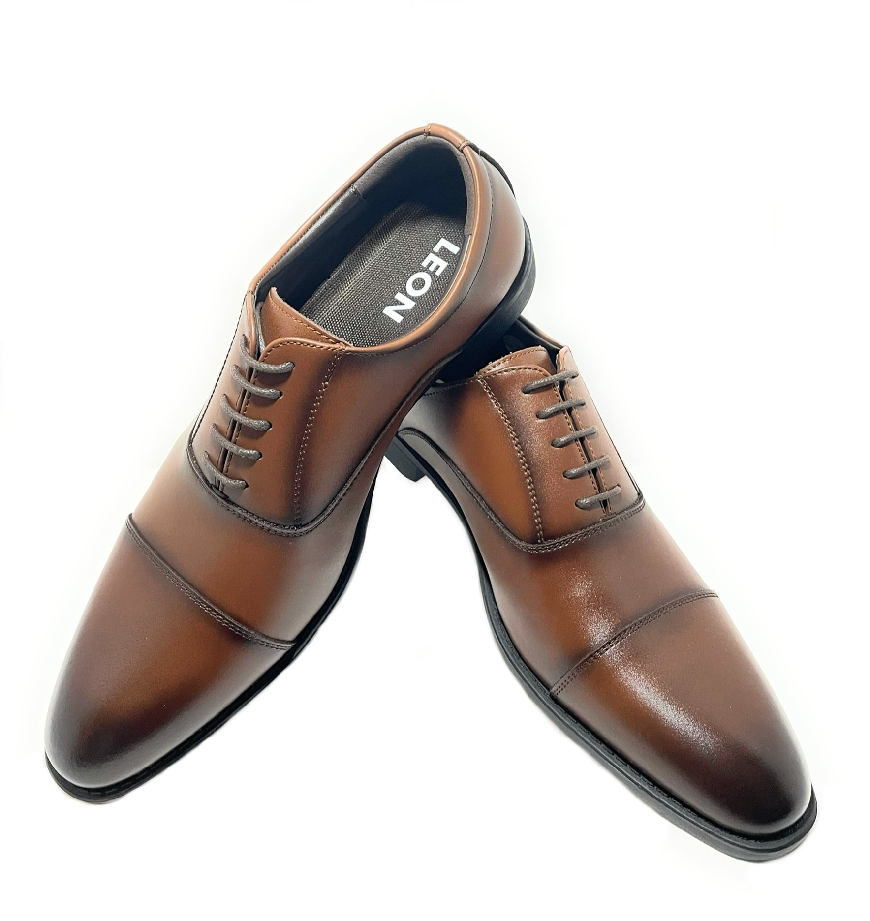 メンズ LEON 本革ビジネスシューズ（ダークブラウン）【HB1961DBR