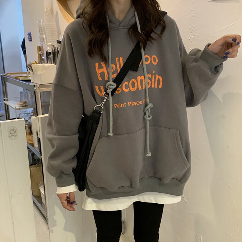 スプリングルーズレッドフードベルベットセーター トップス 春物 試着室57807379633