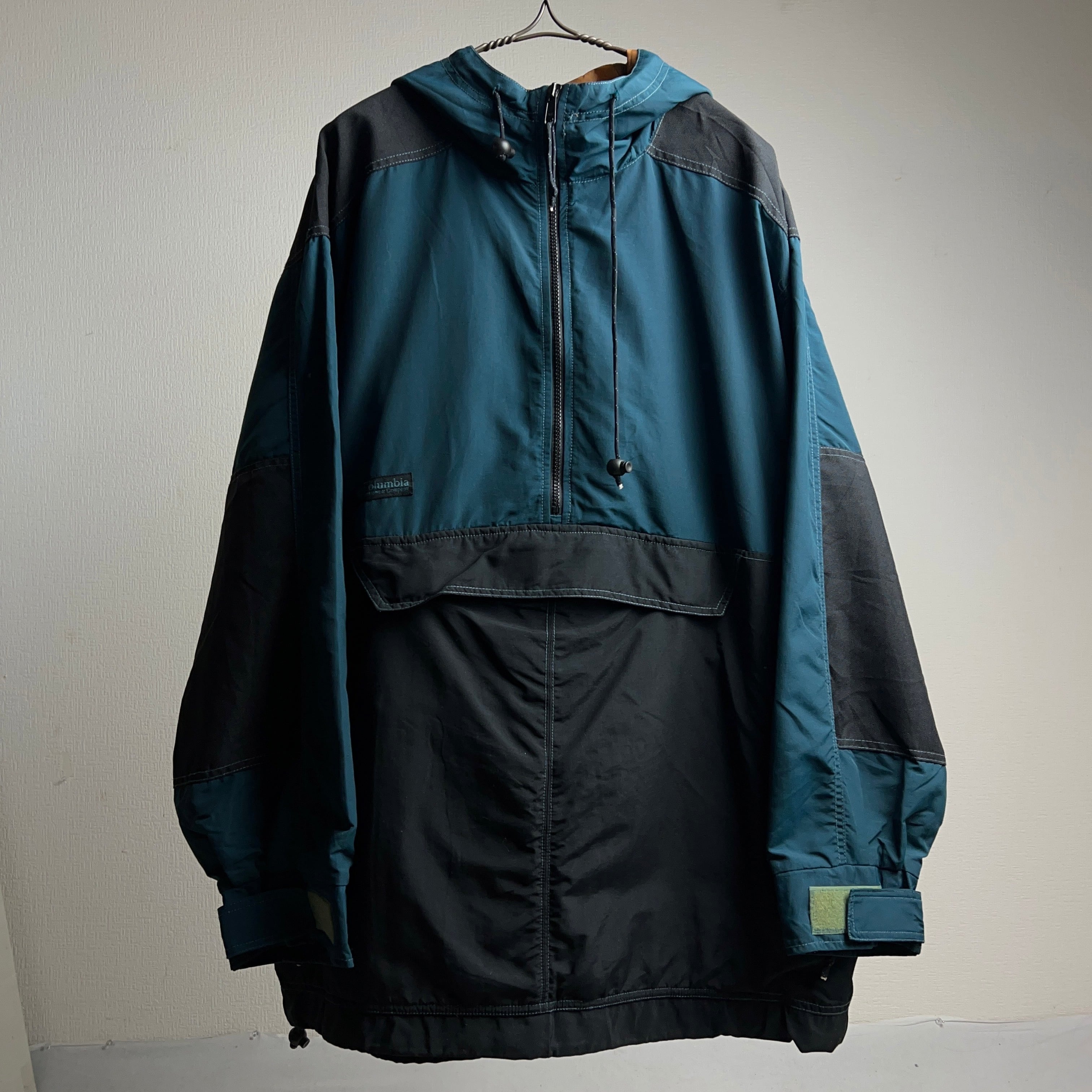 90's “Columbia” Nylon Pullover Jacket SIZE M 90年代 コロンビア 白タグ ハーフジップ  ナイロンジャケット プルオーバー アノラック【1000A278】【送料無料】