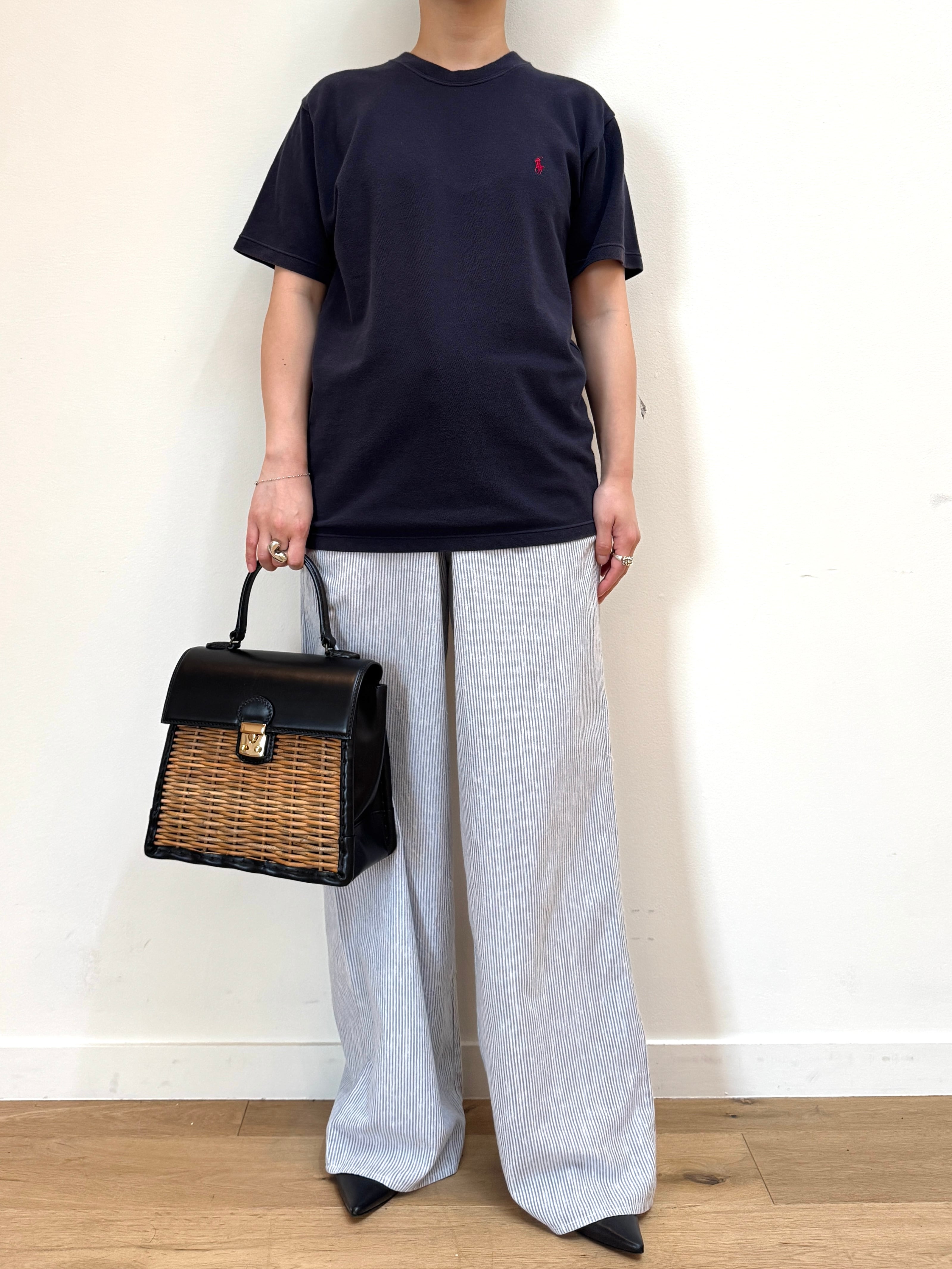 CU12-17 USED Ralph Lauren TEE -NAVY-