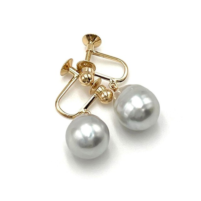 大粒1cm】タサキ TASAKI レディース パール イヤリング K18 ゴールド 