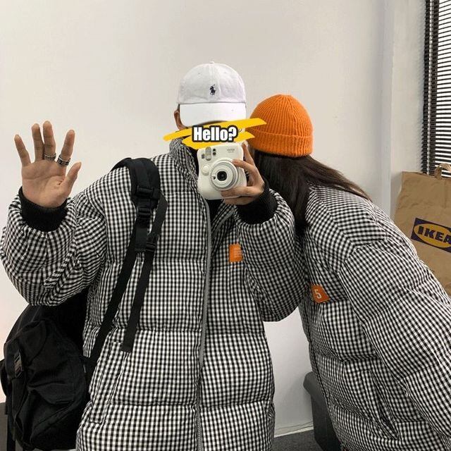 予約販売】ダウンジャケット アウター ギンガムチェック柄 防寒