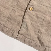 リネン100% Papas Island パパス クラシックカー デザイン 半袖 オープンカラー シャツ アロハシャツ /グレージュ系 メンズ