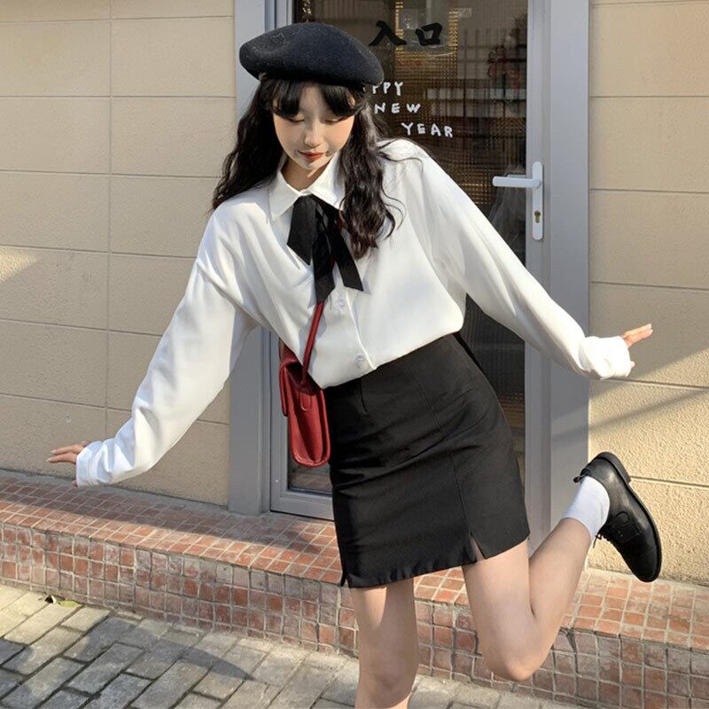 シャツ スプリングカジュアル リボン 春物 萌量不足4055738656