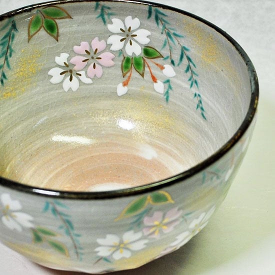 乾山写 白化粧に桜 | 京焼窯元 橋本城岳