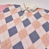 CAPTAIN SANTA キャプテンサンタ GOLF CLUB アーガイル柄 メッシュ 半袖 ポロシャツ サイズ L /ピンク/ゴルフ