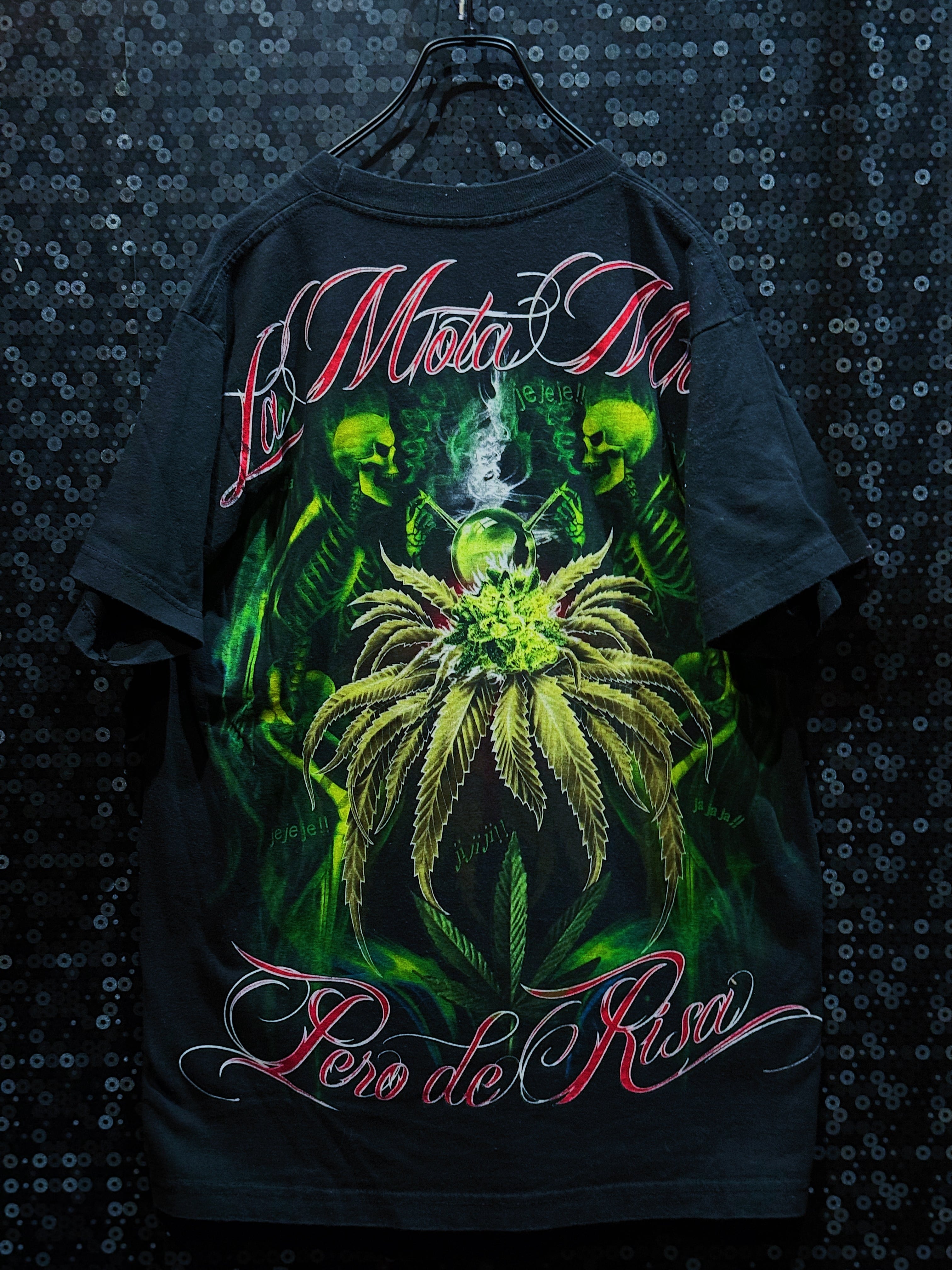 【ÆIEM】"La Mota Mata, Pero de Risa”vintage scull and smoke detail T-shirt