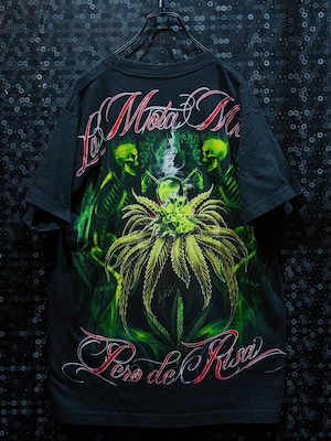 【ÆIEM】"La Mota Mata, Pero de Risa”vintage scull and smoke detail T-shirt