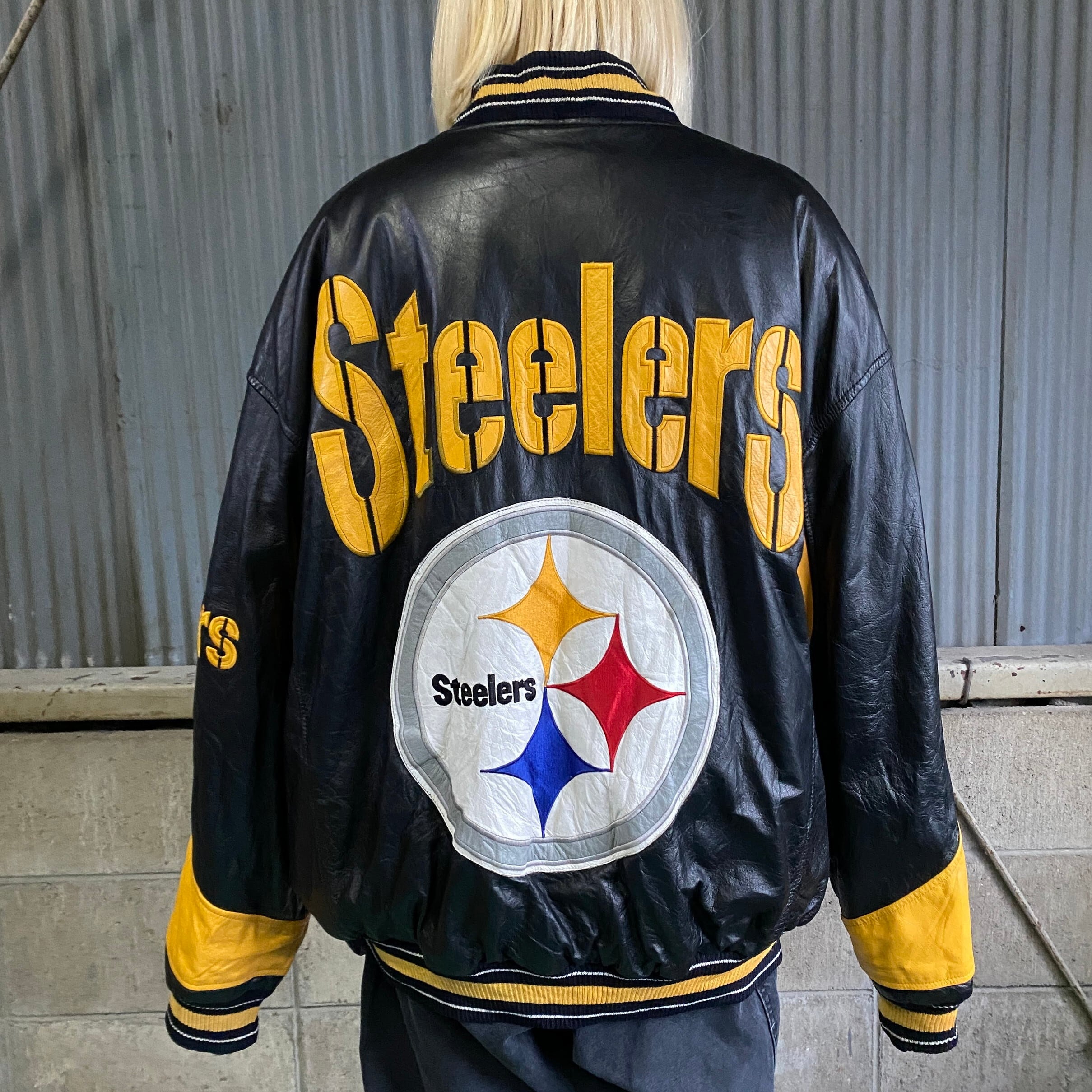 90年代NFL ピッツバーグ・スティーラーズ リアルレザージャケット 
