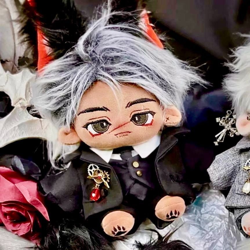 20cmぬい服】ぬい服 着せ替え 歯車のブローチ付き スーツ 全身