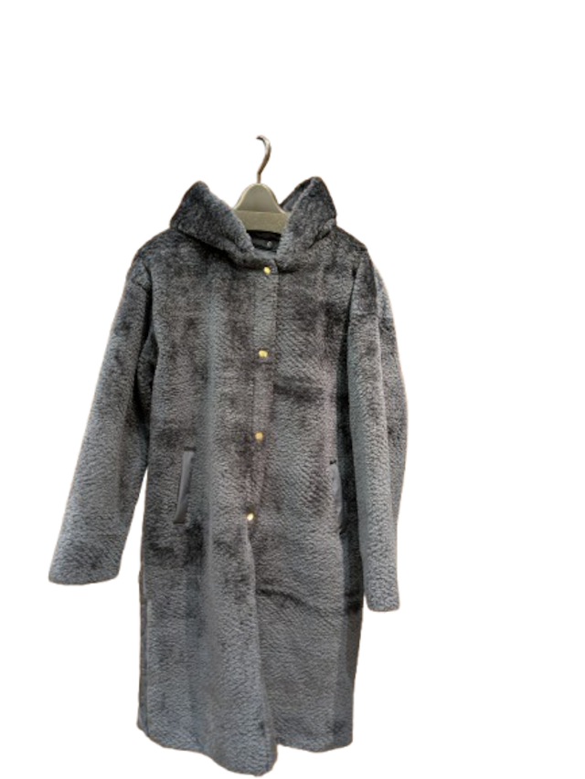 121-5607-2446 ボア キルト切り替え フーデッドコート /ネイビー