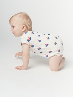 BOBO CHOSES /  Sail boat all over short sleeve bodies set