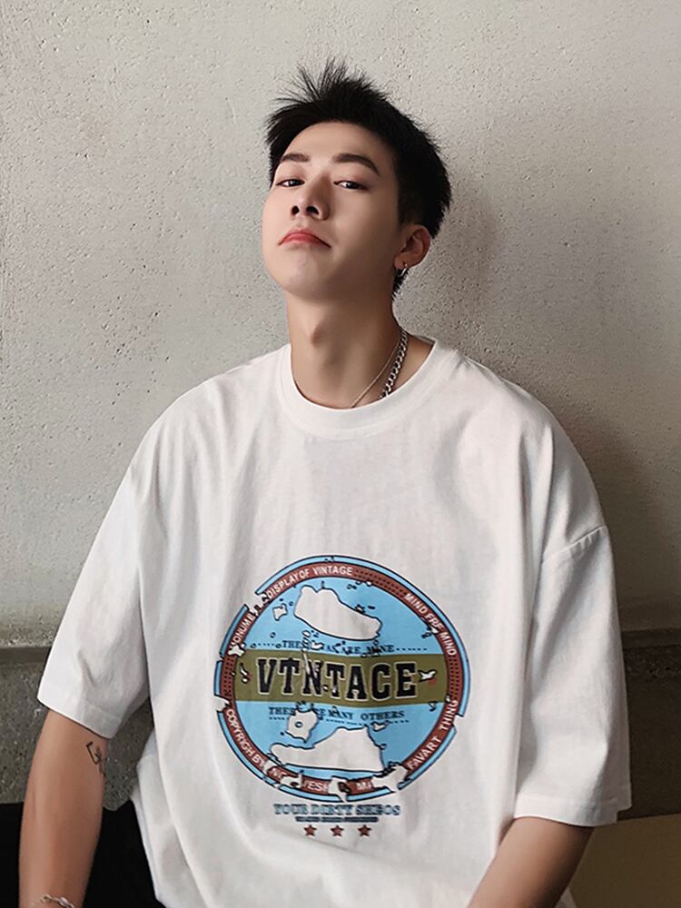 全3色 Tシャツ カットソー プリント カジュアル シンプル