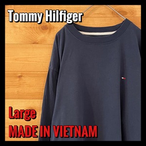 【Tommy Hilfiger】 長袖 Tシャツ ロンt ワンポイント ロゴ トミーファルフィガー